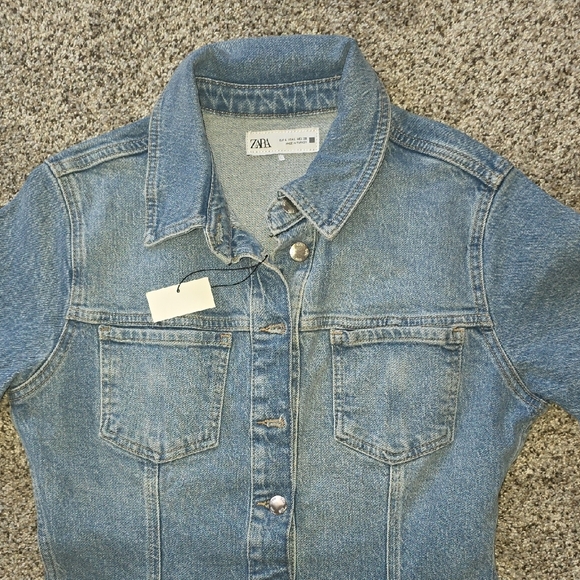 Zara Light Blue Denim DRESS - Picture 4 of 6